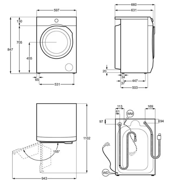 AEG Lavadora LFSR7304L2B 11kg ProSteam® 1400rpm Blanco Clase A - Imagen 2