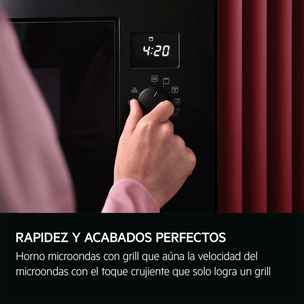 AEG HORNO-MICROONDAS OS5MG20EB INTEGRABLE NEGRO 20L - Imagen 4