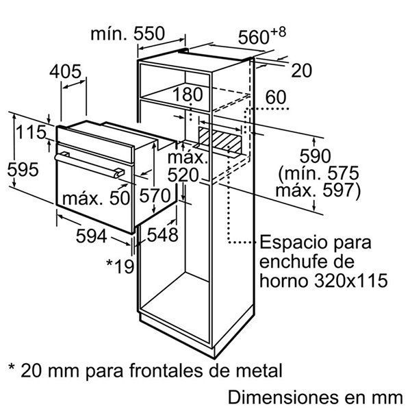 Balay 3HB2010X0 horno 66 L A Negro, Acero inoxidable - Imagen 2
