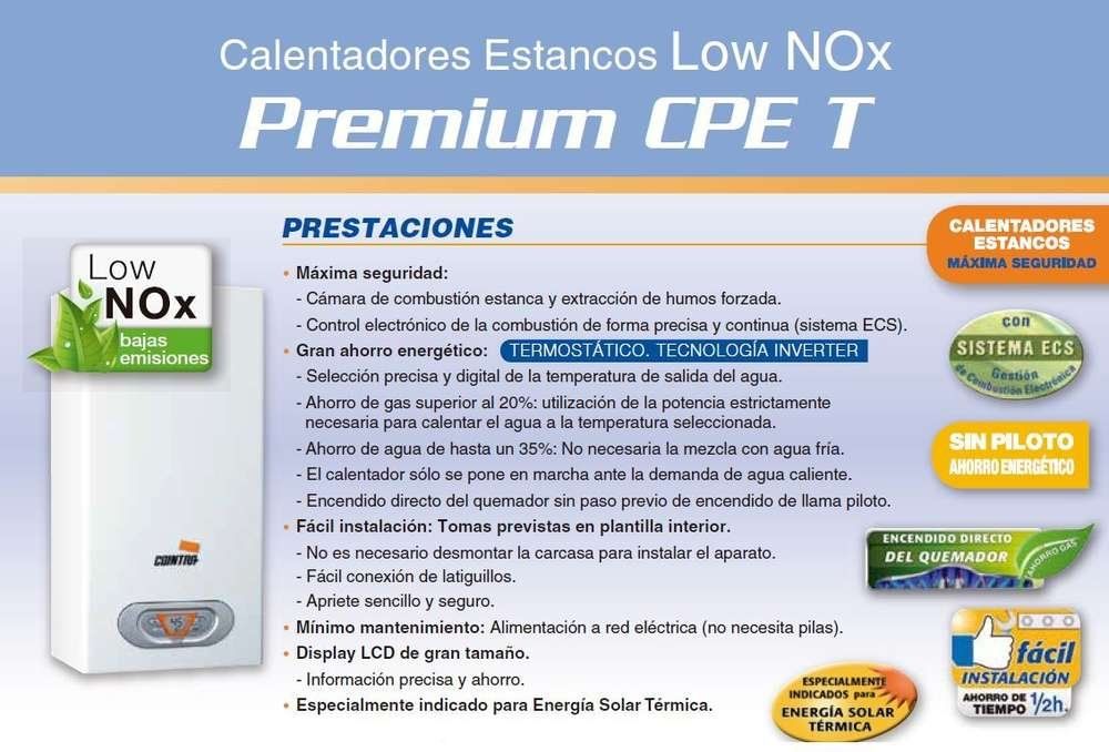 COINTRA CALENTADOR CPE-10 TB BUT LOW NOX + KITGASEST ESTANCO REF. V1517 - Imagen 3
