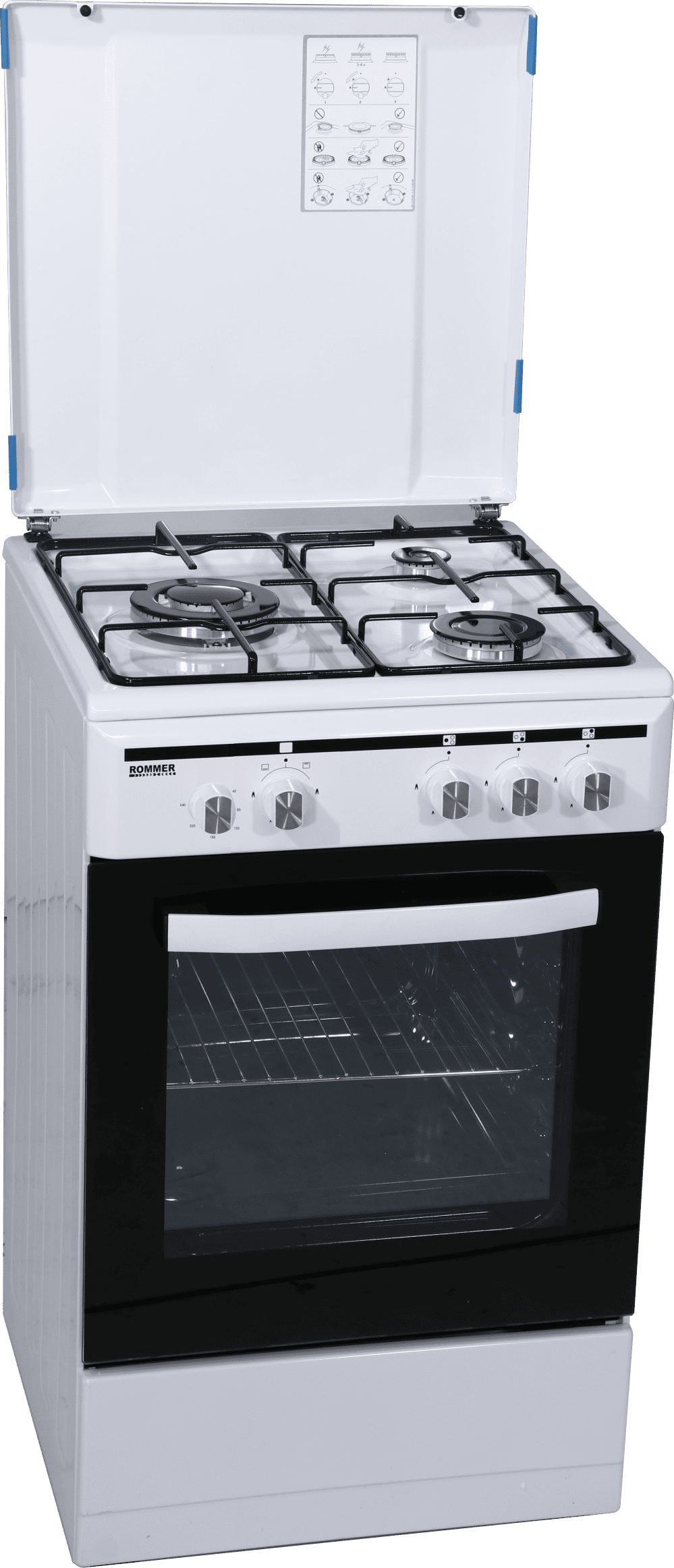 rommer-cocina-gas-butano-ech352-fg-blanca-3-fuegos-horno-electrico