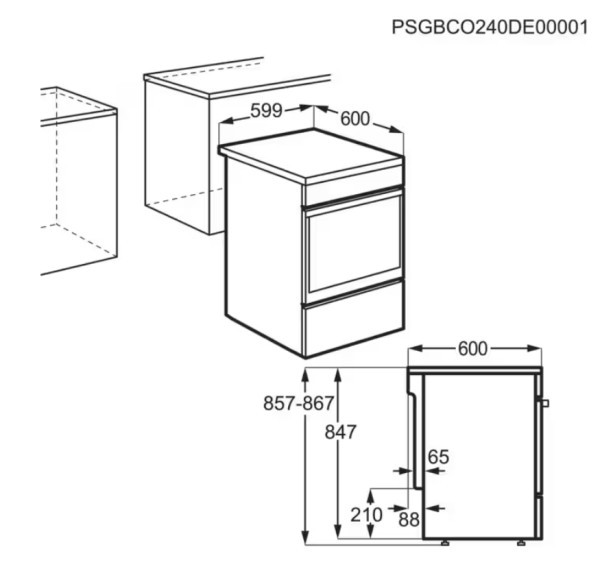 Electrolux Cocina LKR620066W Vitrocerámica 4Z + Horno 57L Blanco A Clase A - Imagen 4